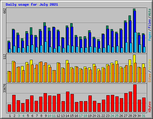 Daily usage for July 2021