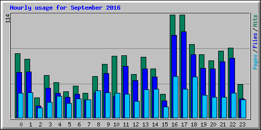 Hourly usage for September 2016