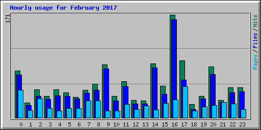 Hourly usage for February 2017
