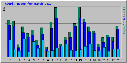 Hourly usage for March 2017