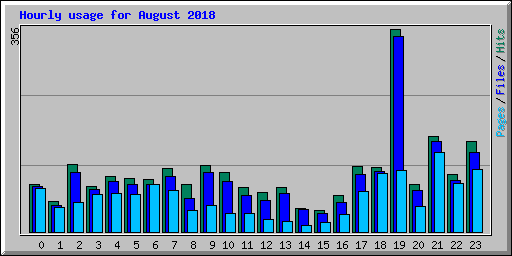 Hourly usage for August 2018
