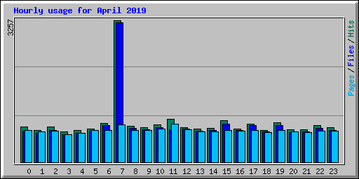 Hourly usage for April 2019