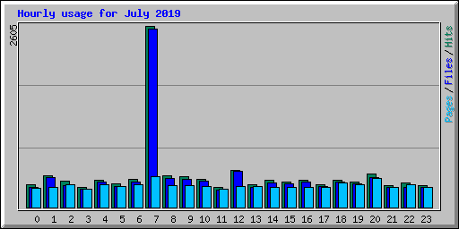 Hourly usage for July 2019