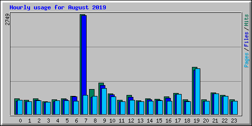 Hourly usage for August 2019