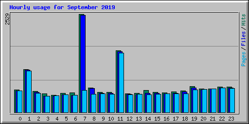 Hourly usage for September 2019