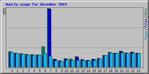 Hourly usage for December 2019