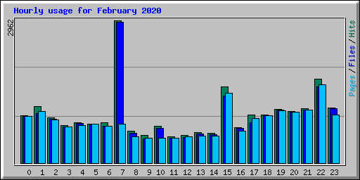 Hourly usage for February 2020