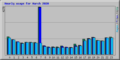 Hourly usage for March 2020