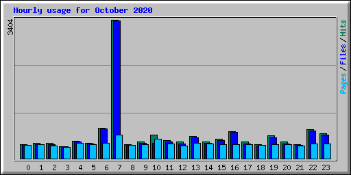 Hourly usage for October 2020