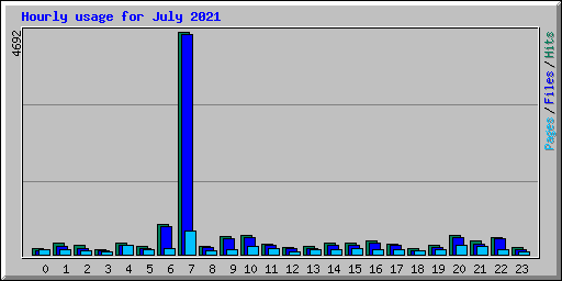 Hourly usage for July 2021