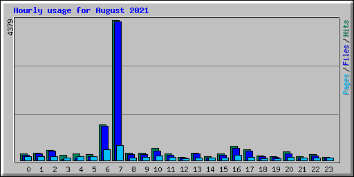 Hourly usage for August 2021