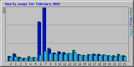 Hourly usage for February 2022
